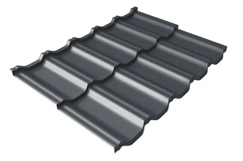 Металлочерепица модульная Квинта Uno Grand Line c 3D резом 0,45 PE RAL 7024 мокрый асфальт купить в Верхнем Уфалее