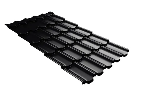 Металлочерепица квинта плюс с 3D резом 0,5 Satin RAL 9005 черный купить в Верхнем Уфалее