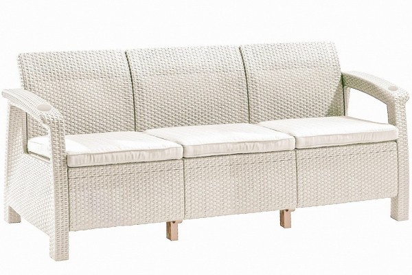 Трёхместный диван  Yalta Sofa 3 Seat белый купить в Верхнем Уфалее