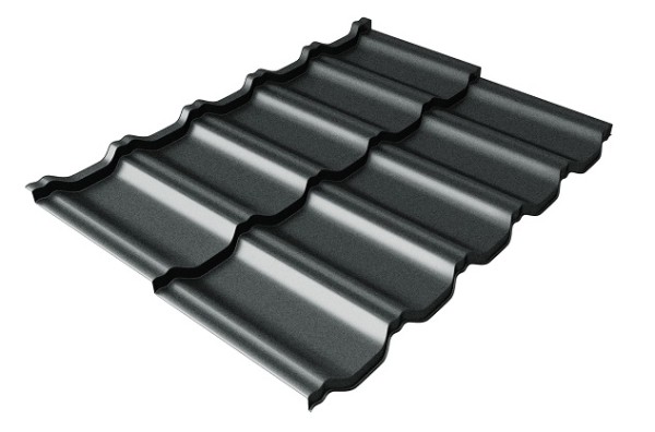 Металлочерепица модульная Квинта Uno Grand Line c 3D резом 0,5 GreenСoat Pural Matt RR2Н3 (RAL 7016 антрацитово-серый) купить в Верхнем Уфалее