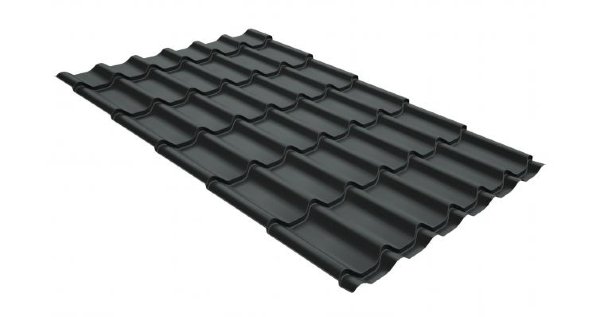 Металлочерепица классик GL 0,5 GreenCoat Pural RR 23 темно-серый (RAL 7024 мокрый асфальт) купить в Верхнем Уфалее