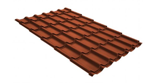 Металлочерепица классик GL 0,5 GreenCoat Pural RR 750 кирпично-красный (RAL 8004 терракота) купить в Верхнем Уфалее