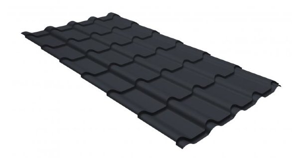 Металлочерепица камея GL 0,5 GreenCoat Pural RR 23 темно-серый (RAL 7024 мокрый асфальт) купить в Верхнем Уфалее