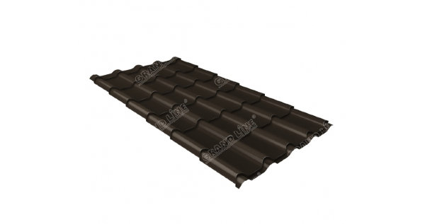 Металлочерепица камея GL 0,5 GreenCoat Pural RR 32 темно-коричневый (RAL 8019 серо-коричневый) купить в Верхнем Уфалее