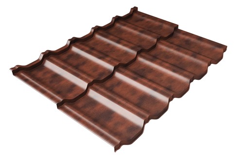 Металлочерепица модульная Квинта Uno Grand Line c 3D резом 0,45 Safari Twincolor Brown купить в Верхнем Уфалее