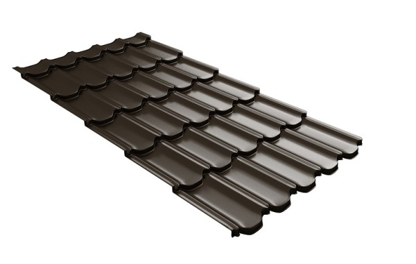 Металлочерепица квинта плюс с 3D резом 0,5 GreenСoat Pural Matt RR 32 темно-коричневый (RAL 8019 серо-коричневый) купить в Верхнем Уфалее