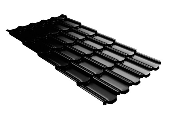 Металлочерепица квинта плюс с 3D резом 0,5 GreenСoat Pural Matt RR 33 черный (RAL 9005 черный) купить в Верхнем Уфалее