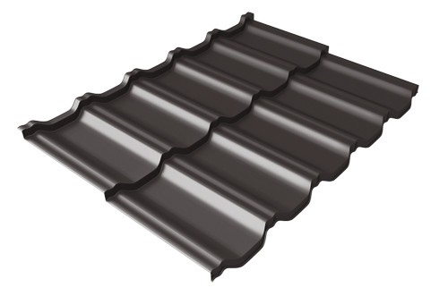Металлочерепица модульная Квинта Uno Grand Line c 3D резом 0,5 GreenСoat Pural RR 32 темно-коричневый (RAL 8019 серо-коричневый) купить в Верхнем Уфалее