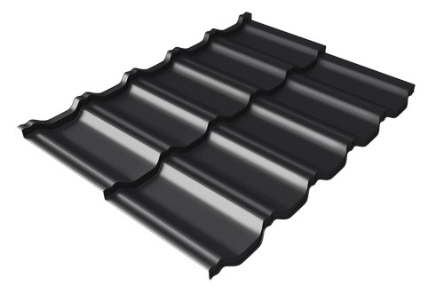Металлочерепица модульная Квинта Uno Grand Line c 3D резом 0,5 Quarzit lite RAL 9005 черный купить в Верхнем Уфалее