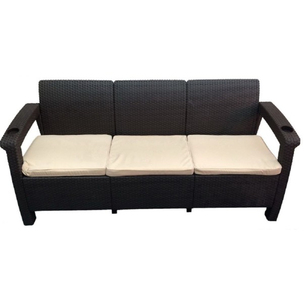 Трёхместный диван  Yalta Sofa 3 Seat венге купить в Верхнем Уфалее