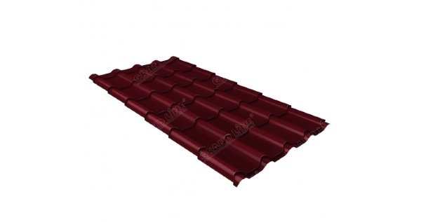 Металлочерепица камея 0,5 Satin RAL 3005 красное вино купить в Верхнем Уфалее