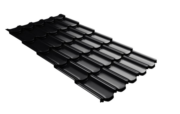 Металлочерепица квинта плюс с 3D резом 0,5 Quarzit lite RAL 9005 черный купить в Верхнем Уфалее