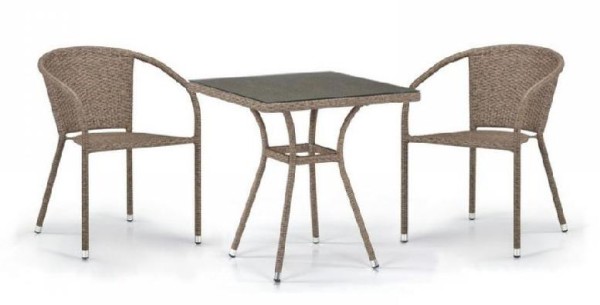 Комплект плетеной мебели AFINA из иск. ротанга T282BNT/Y137C-W56 Light Brown 2Pcs купить в Верхнем Уфалее