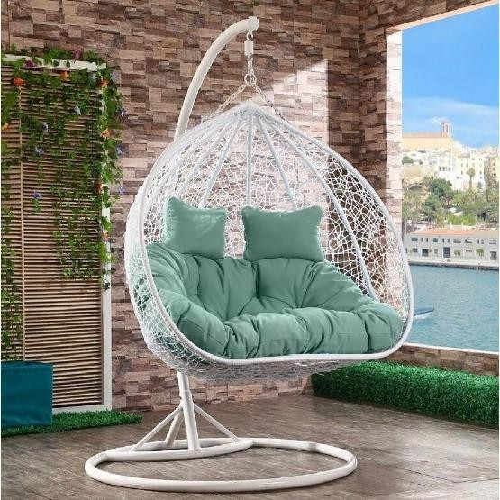 Кресло Подвесное из искусственного ротанга AFM-109A White/Green купить в Верхнем Уфалее
