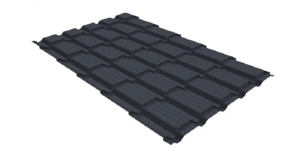 Металлочерепица GL квадро профи 0,5 GreenCoat Pural RR 23 темно-серый (RAL 7024) мокрый асфальт купить в Верхнем Уфалее