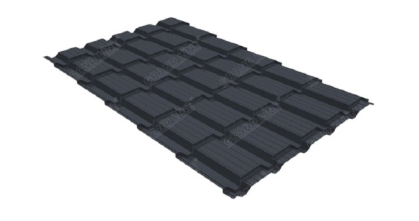 Металлочерепица GL квадро профи 0,5 Satin RAL 7024 мокрый асфальт купить в Верхнем Уфалее